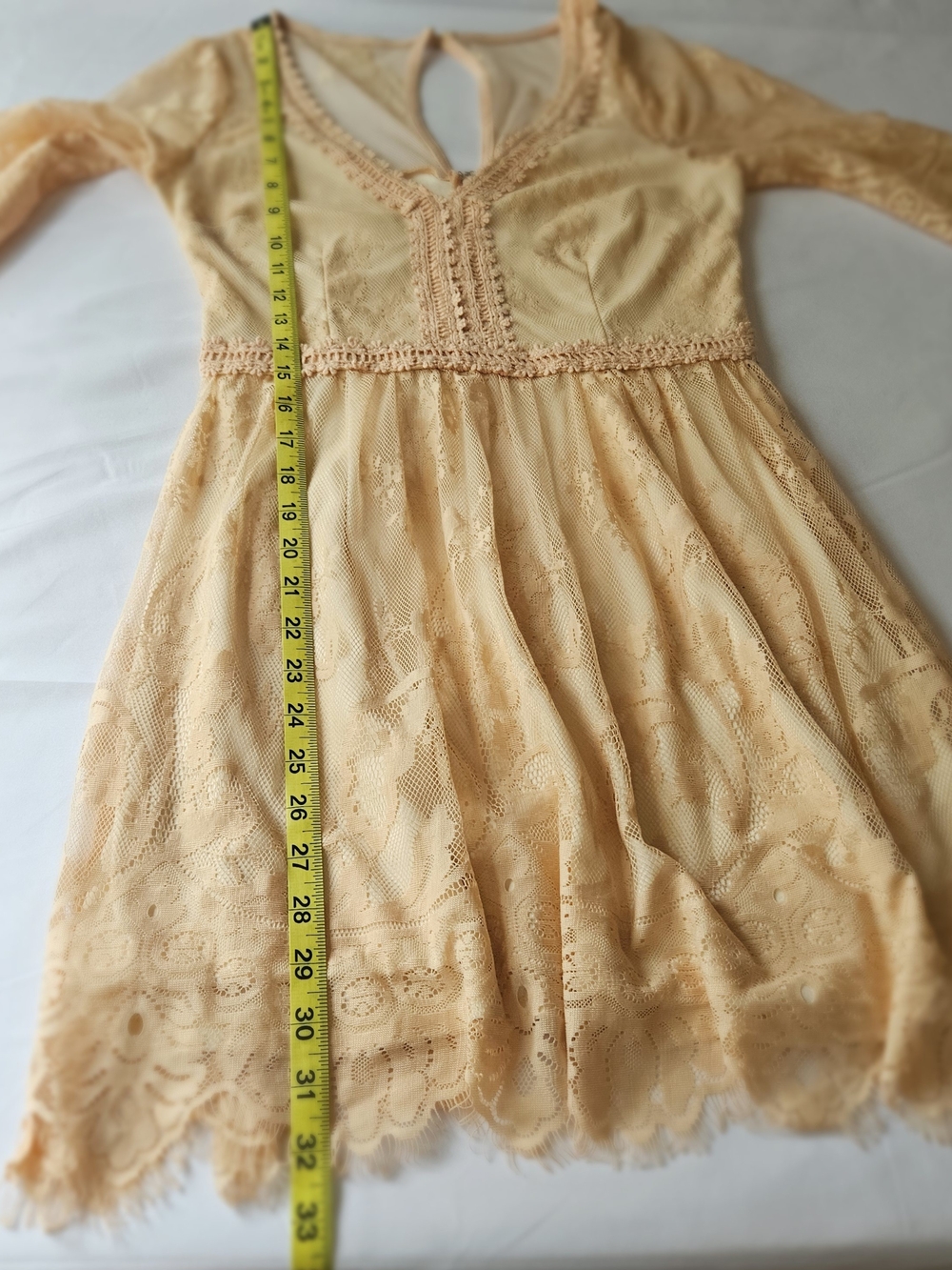 ​Soieblu Peach Lace Dress - NWOT - Size S - Romantic Boho Mini Dress - Picture 11 of 15